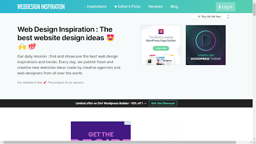 Thư viện mẫu sáng tạo tại WebDesign-Inspiration.com